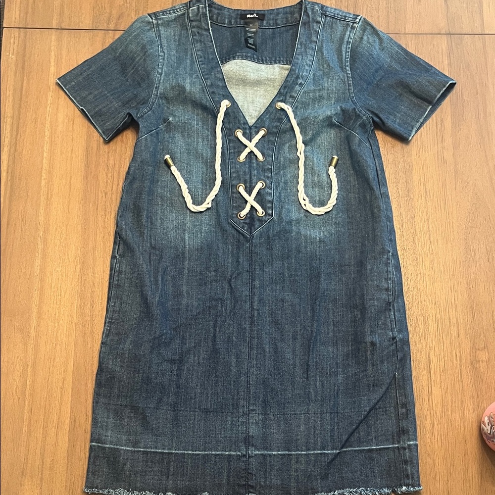 mark. Denim Mini Dress with Rope Detail